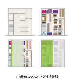 Wardrobe inside, illustration for your design