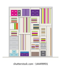 Wardrobe inside, illustration for your design