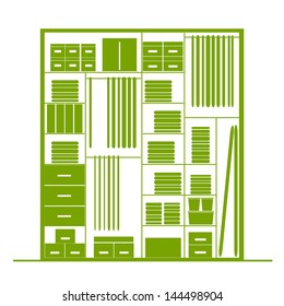 Wardrobe inside, illustration for your design
