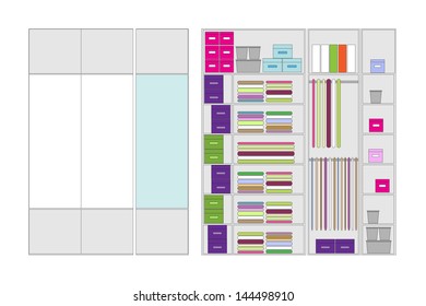 Wardrobe inside, illustration for your design