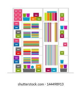 Wardrobe inside, illustration for your design