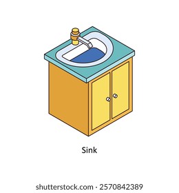 Wardrobe isometric Colored illustration. EPS File stock illustration
