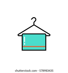 Wardrobe, laundry flat line icon