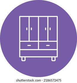 Wardrobe line circle icon vector image. Can also be used for web apps, mobile apps and print media.