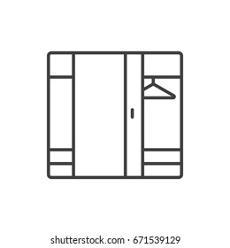 Wardrobe line icon.