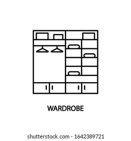 Wardrobe Line Icon. Concept For Web Banners And Printed Materials Walk-in Closet