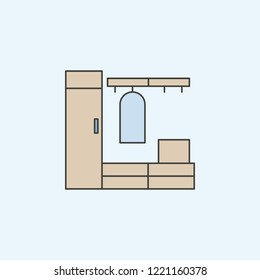 wardrobe line icon. Element of house hold icon for mobile concept and web apps. Colored wardrobe line icon can be used for web and mobile