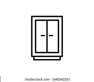 Wardrobe line icon. High quality outline symbol for web design or mobile app. Thin line sign for design logo. Black outline pictogram on white background