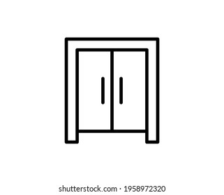 Wardrobe line icon. High quality outline symbol for web design or mobile app. Thin line sign for design logo. Black outline pictogram on white background