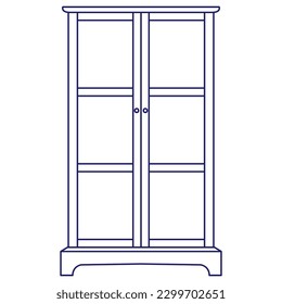 
Wardrobe line icon. High quality pictogram of wardrobe for home's interior. Outline vector symbol for design website or mobile app. Thin line sign of mirror for logo, visit card, etc. Eps 10. Vector 