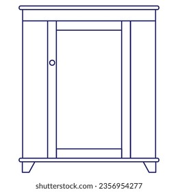 Wardrobe line icon. High quality pictogram of wardrobe for home's interior. Outline vector symbol for design website or mobile app. Thin line sign of mirror for logo, visit card, etc. Eps 10. Vector 