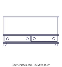 Wardrobe line icon. High quality pictogram of wardrobe for home's interior. Outline vector symbol for design website or mobile app. Thin line sign of mirror for logo, visit card, etc. Eps 10. Vector .