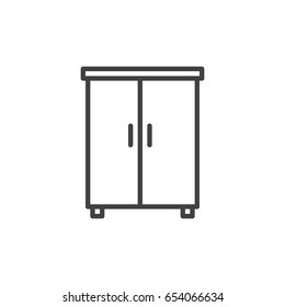 Wardrobe line icon, outline vector sign, linear style pictogram isolated on white. Symbol, logo illustration. Editable stroke. Pixel perfect