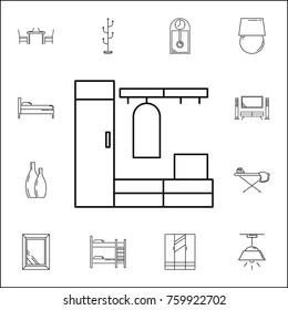 wardrobe line icon. Set of household accessories icons. Signs, outline furniture collection, simple thin line icons for websites, web design, mobile app, info graphics on white background