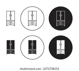 Wardrobe line icon set. Room clothing storage icon for UI designs.