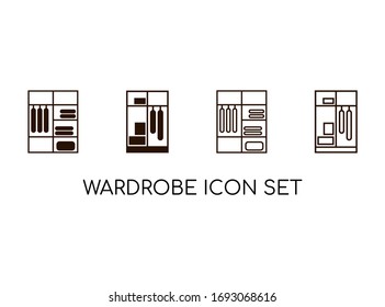 Wardrobe Line Icon Set Template. Cupboard Icon in Monoline Concept Isolated on White Background. Vector Illustration.