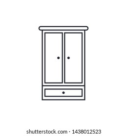 Wardrobe Line Icon Vector Illustration Eps
