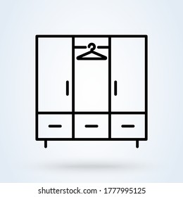 Icono de la línea del guardarropa. vector Simple ilustración de diseño moderno.