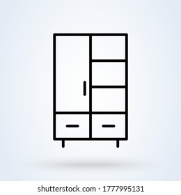 Wardrobe line icon. vector Simple modern  design illustration.