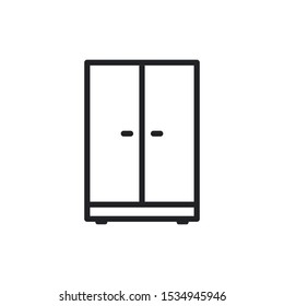 Wardrobe Line Icon Vector Symbol Eps
