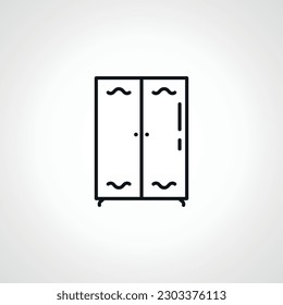 icono de línea de armario, icono lineal web de armario.