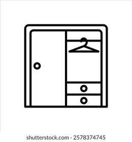 Wardrobe Line Icons Design Elements Illustration