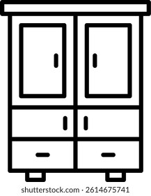 Wardrobe Line Vector Icon Design