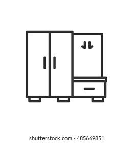 wardrobe linear icon. Thin line design
