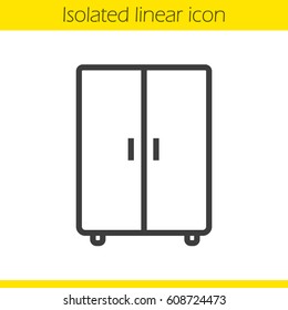 Wardrobe linear icon. Thin line illustration. Cabinet contour symbol. Vector isolated outline drawing