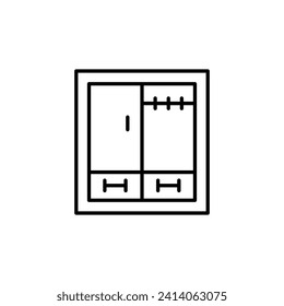 Wardrobe Linear Symbol. Perfect for design, infographics, web sites, apps
