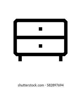 Wardrobe mini line, icon, background and graphic. The icon is black and white, linear  flat, vector, pixel perfect, minimal, suitable for web and print. 