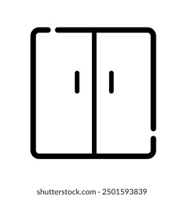 Wardrobe with minimal icon and vector line art