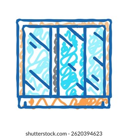 wardrobe mirror doodle icon sketch vector. wardrobe mirror sign. isolated symbol illustration