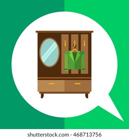 Wardrobe, mirror and hanger