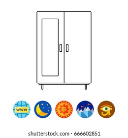 Wardrobe with Mirror Icon