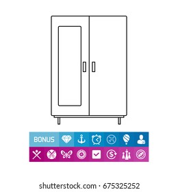 Wardrobe with Mirror Icon