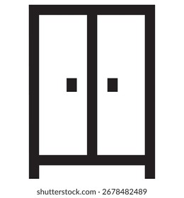 Ícone Vetor Moderno do Guarda-Roupa - Modelo de Símbolo de Ilustração Mínima para Web Mobile App UI Design