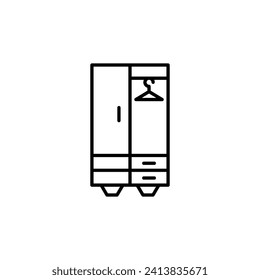 Wardrobe Monoline Icon. Perfect for design, infographics, web sites, apps