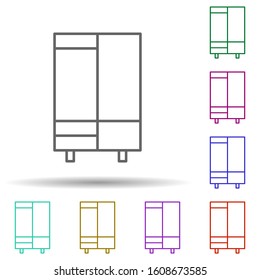 wardrobe multi color style icon. Simple thin line, outline vector of furniture icons for ui and ux, website or mobile application