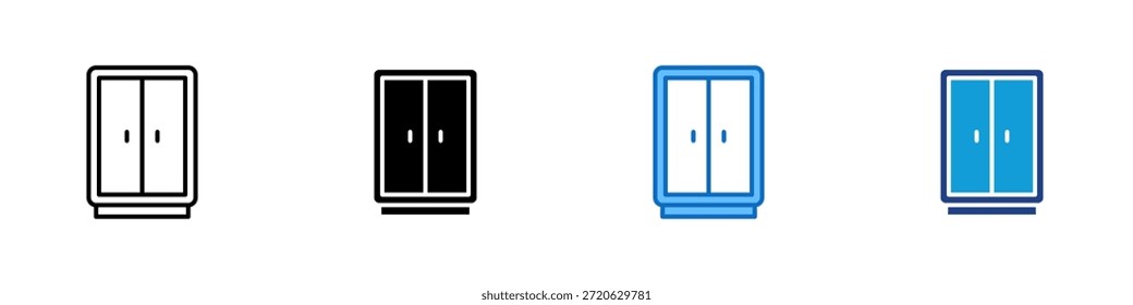 Wardrobe Multiple Style Icon Design Vector - large closet unit for storing clothes and accessories