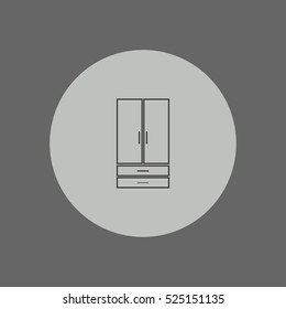 wardrobe outline icon vector, for mobile and web design 