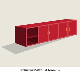 The wardrobe is a place to put things like clothes, books and others