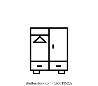 Wardrobe premium line icon. Simple high quality pictogram. Modern outline style icons. Stroke vector illustration on a white background
