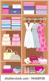 Wardrobe room. Furniture. vector, no gradient, color full