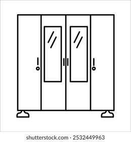 wardrobe room icon vector. wardrobe room motel sign. black illustration of isolated contour symbols