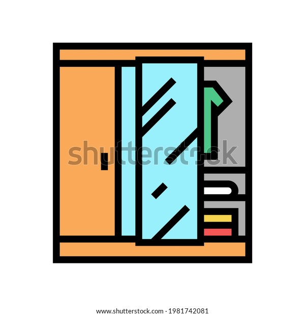 wardrobe room motel color icon\
vector. wardrobe room motel sign. isolated symbol\
illustration