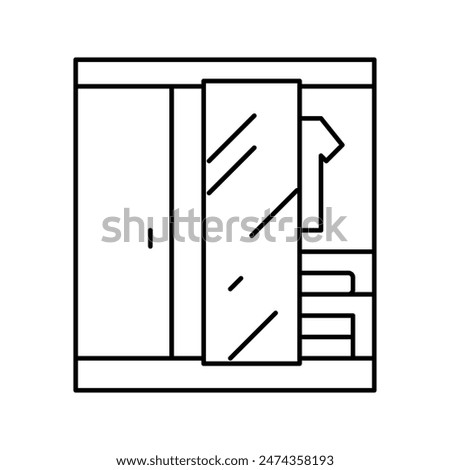 wardrobe room motel line icon vector. wardrobe room motel sign. isolated contour symbol black illustration