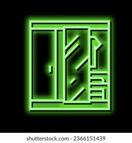 wardrobe room motel neon light sign vector. wardrobe room motel illustration