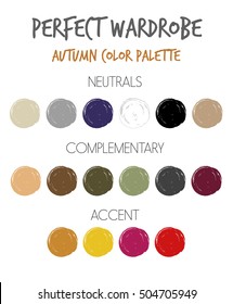 Wardrobe seasonal color palette vector