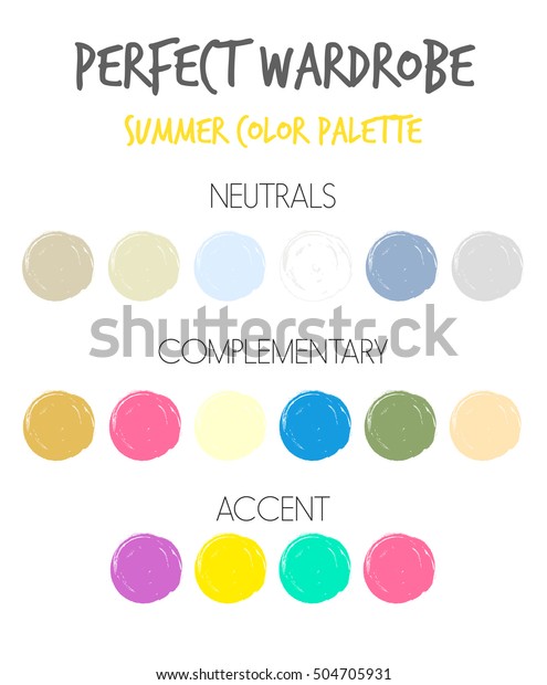 Wardrobe Seasonal Color Palette Vector Stock Vector Royalty Free